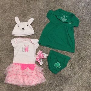 0-3 month Easter and St. Patrick’s Day outfits